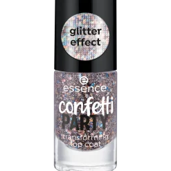 essence Über- Und Unterlack>confetti PARTY transforming top coat