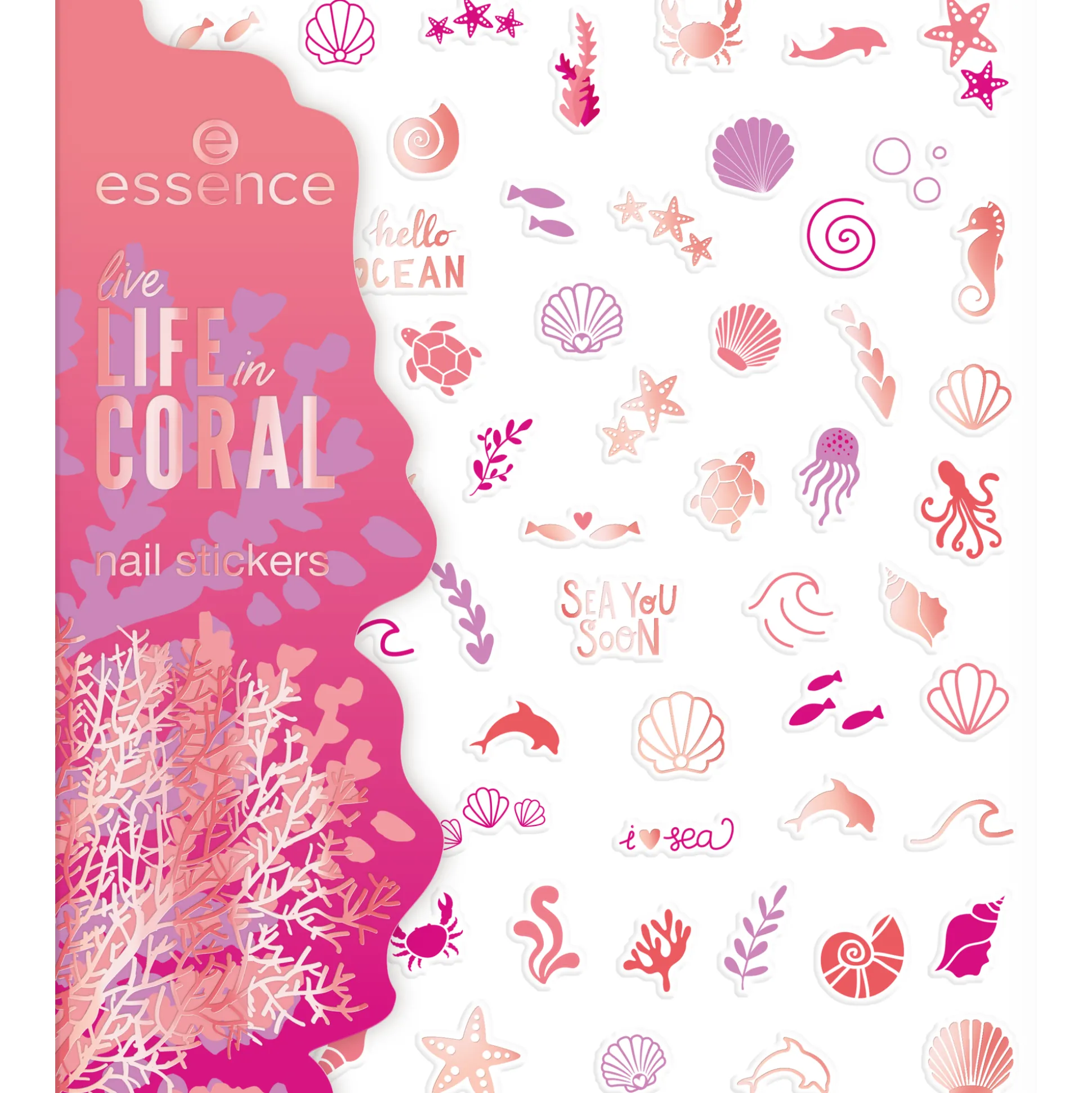 essence Nail Art>live LIFE in CORAL nail stickers