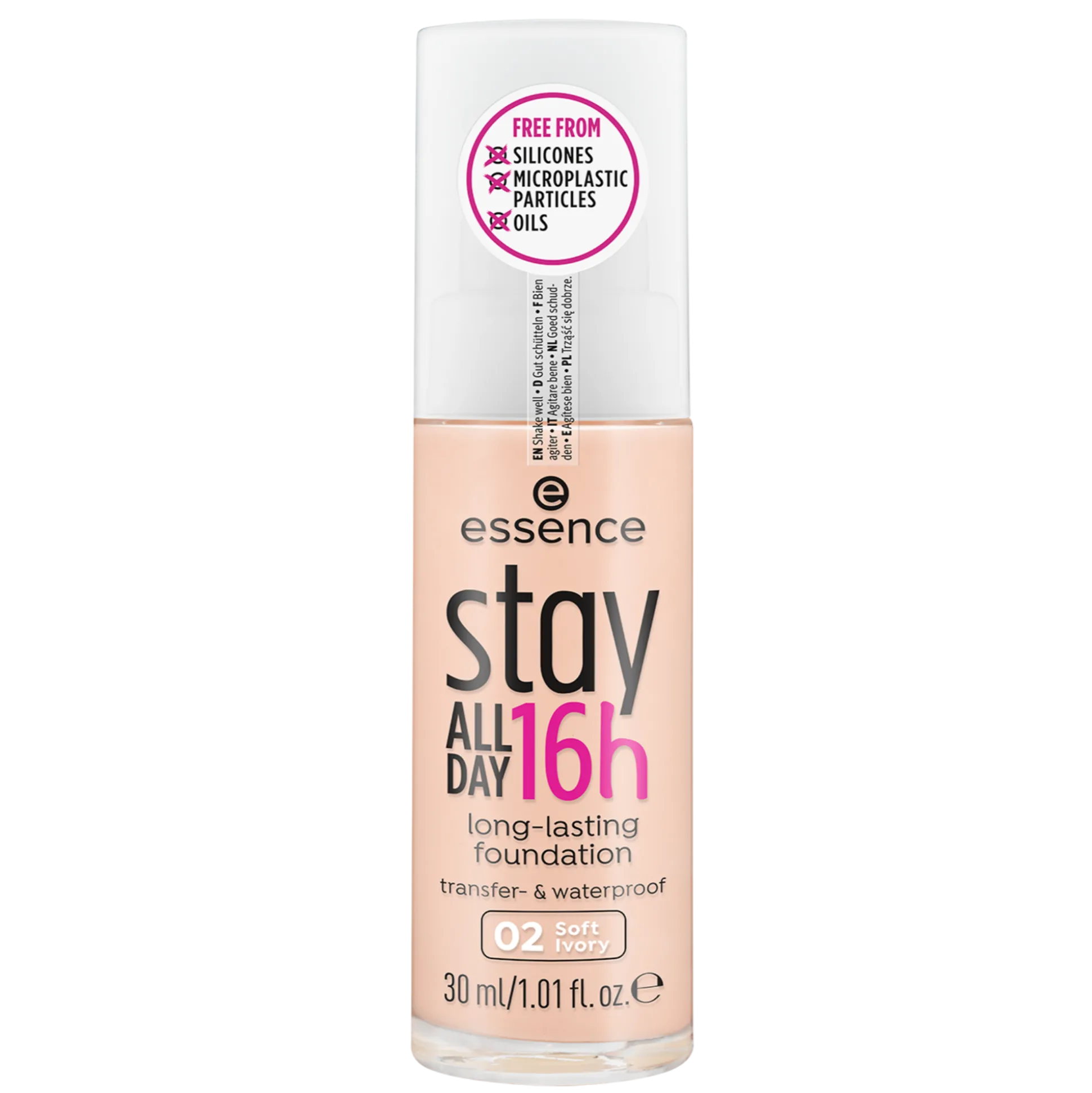 essence Foundation>stay ALL DAY 16h long-lasting Foundation 02 - Soft Ivory
